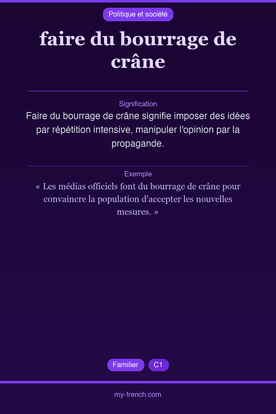 faire du bourrage de crâne : que veut dire cette expression ?