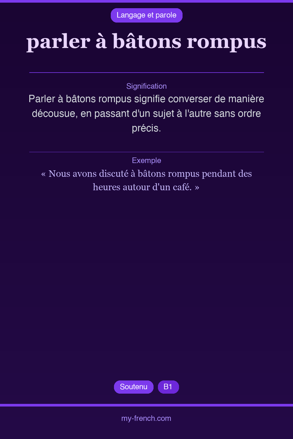 parler à bâtons rompus : que veut dire cette expression ?