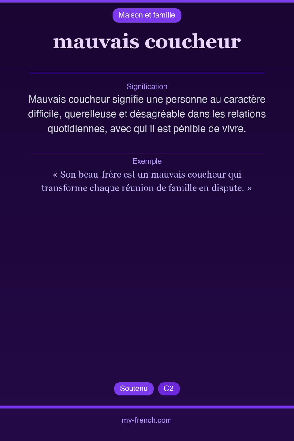 mauvais coucheur : que veut dire cette expression ?