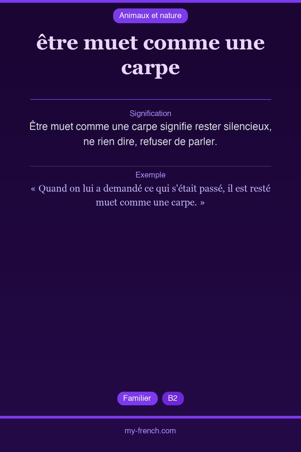 être muet comme une carpe : que veut dire cette expression ?
