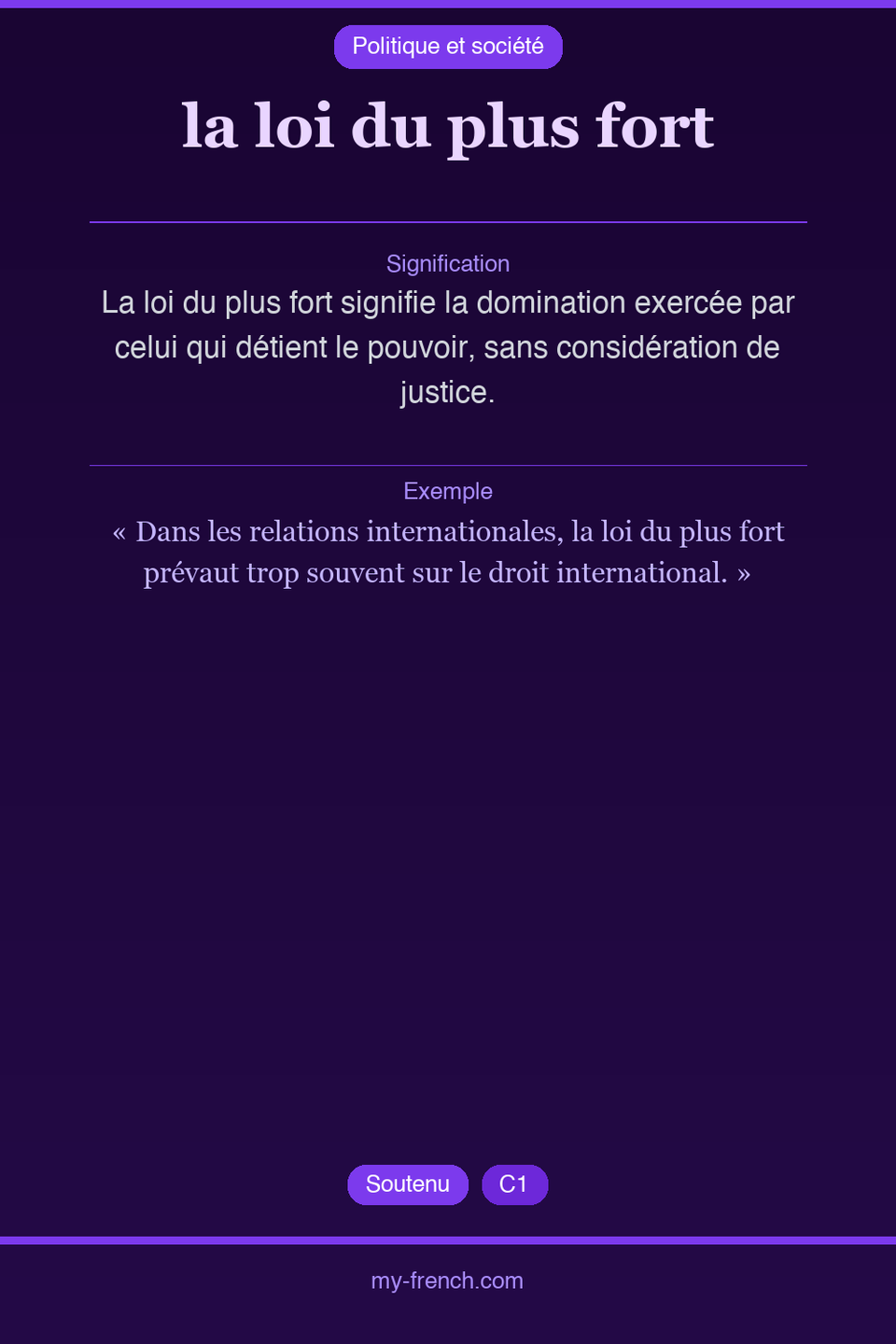 la loi du plus fort : que veut dire cette expression ?