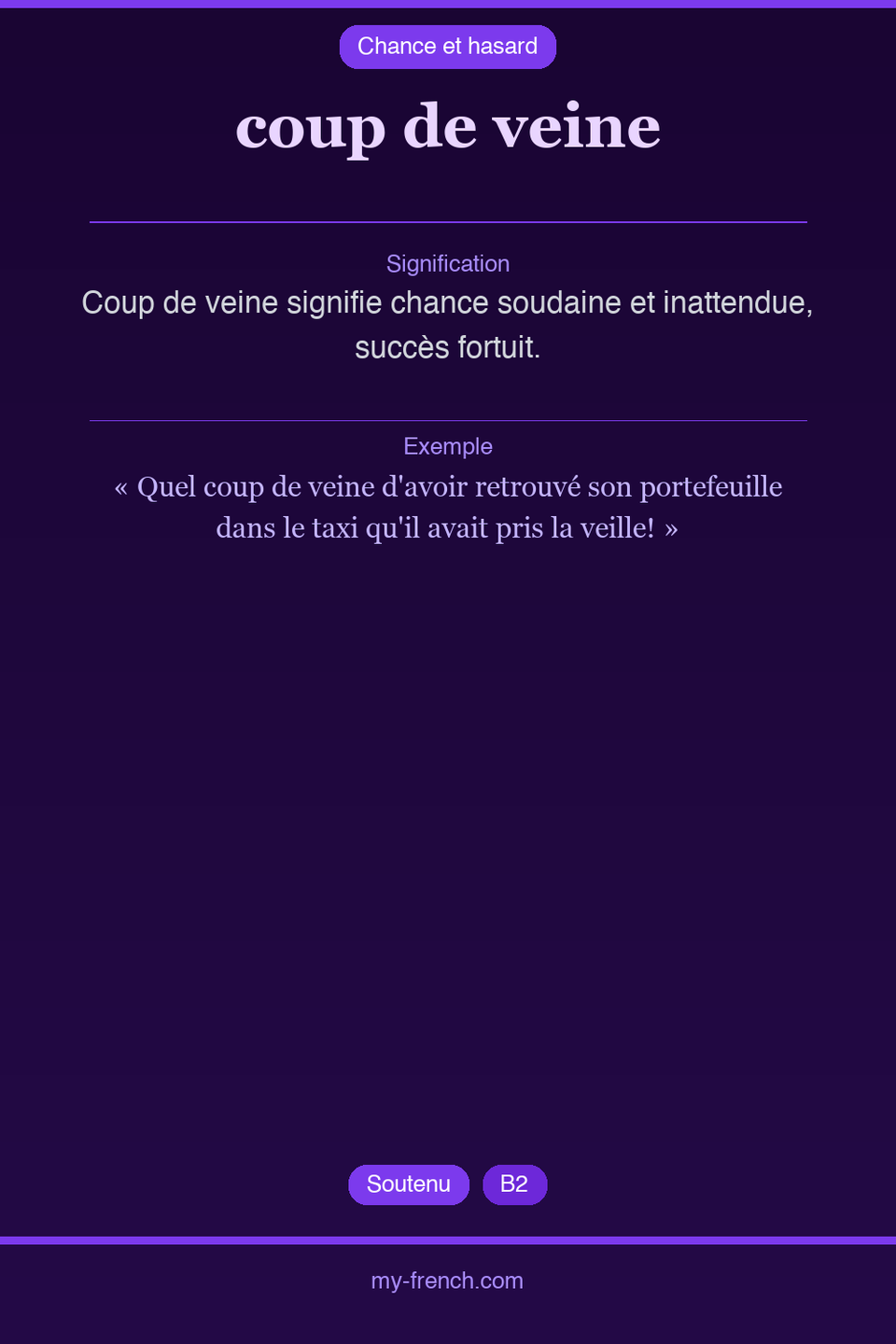 coup de veine : que veut dire cette expression ?