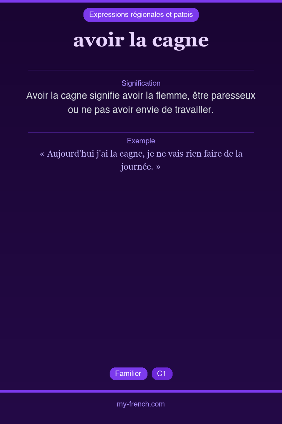 avoir la cagne : que veut dire cette expression ?