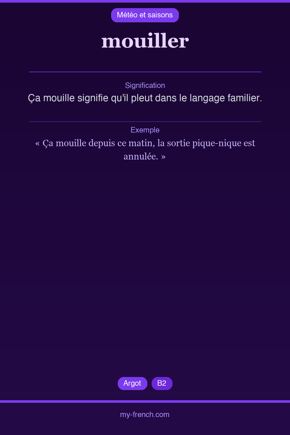 mouiller : que veut dire cette expression ?