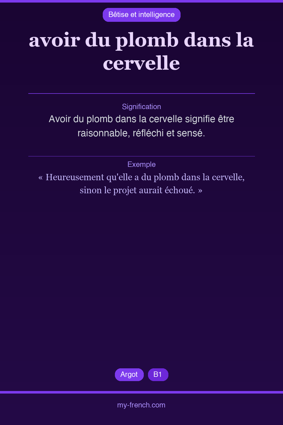 avoir du plomb dans la cervelle : que veut dire cette expression ?