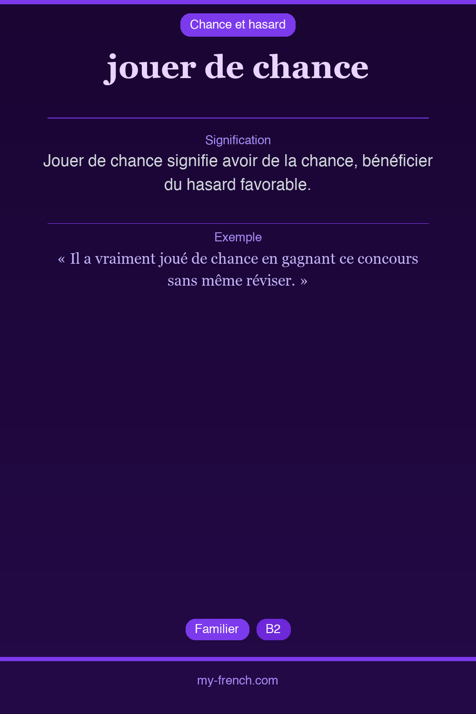 jouer de chance : que veut dire cette expression ?
