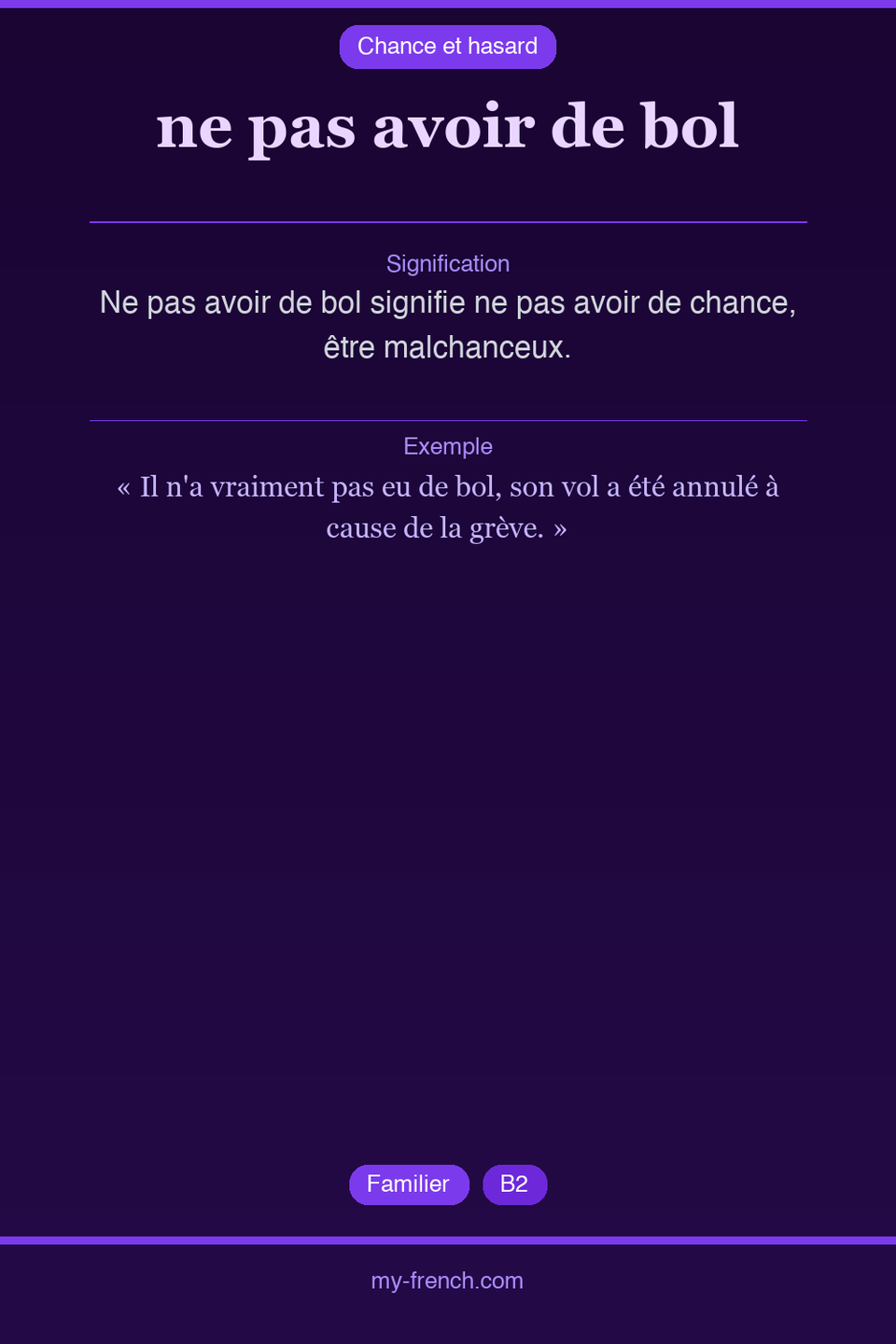 ne pas avoir de bol : que veut dire cette expression ?