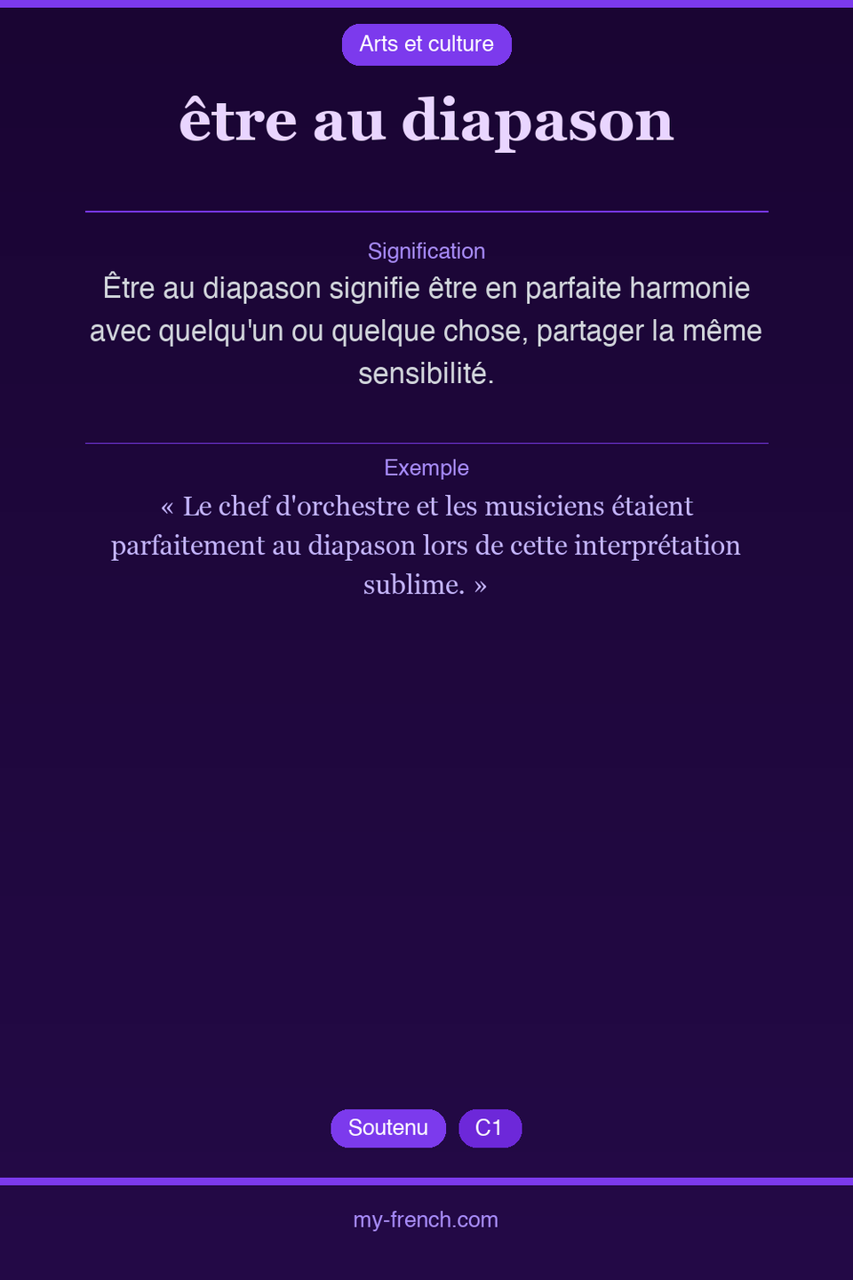 être au diapason : que veut dire cette expression ?