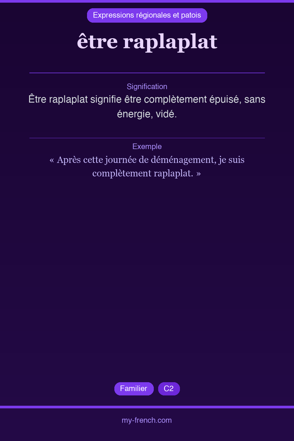 être raplaplat : que veut dire cette expression ?