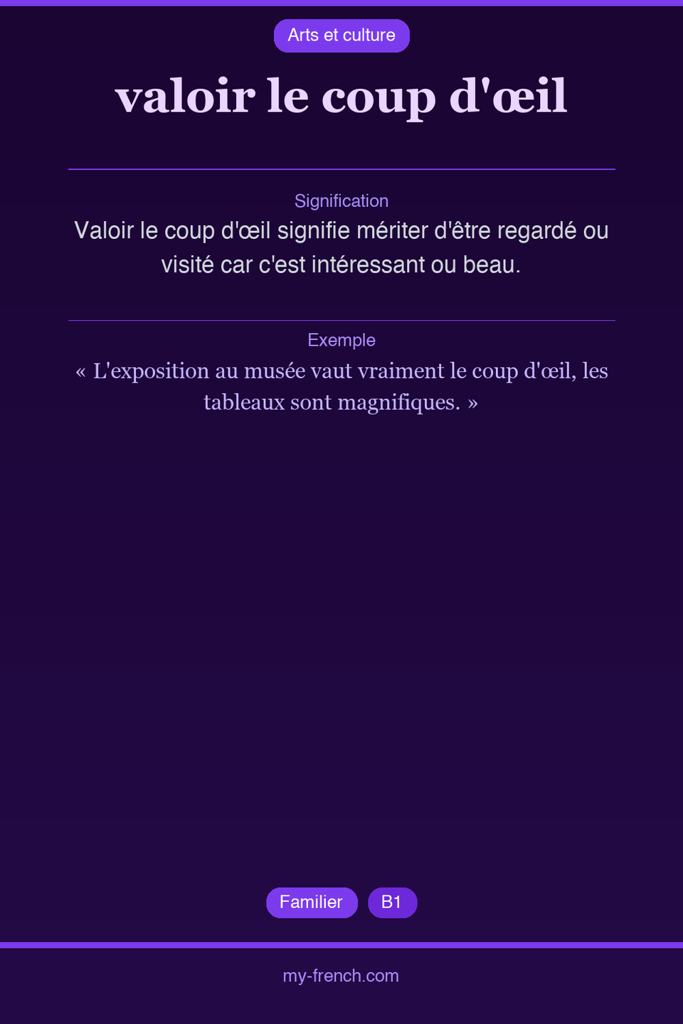 valoir le coup d'œil : que veut dire cette expression ?