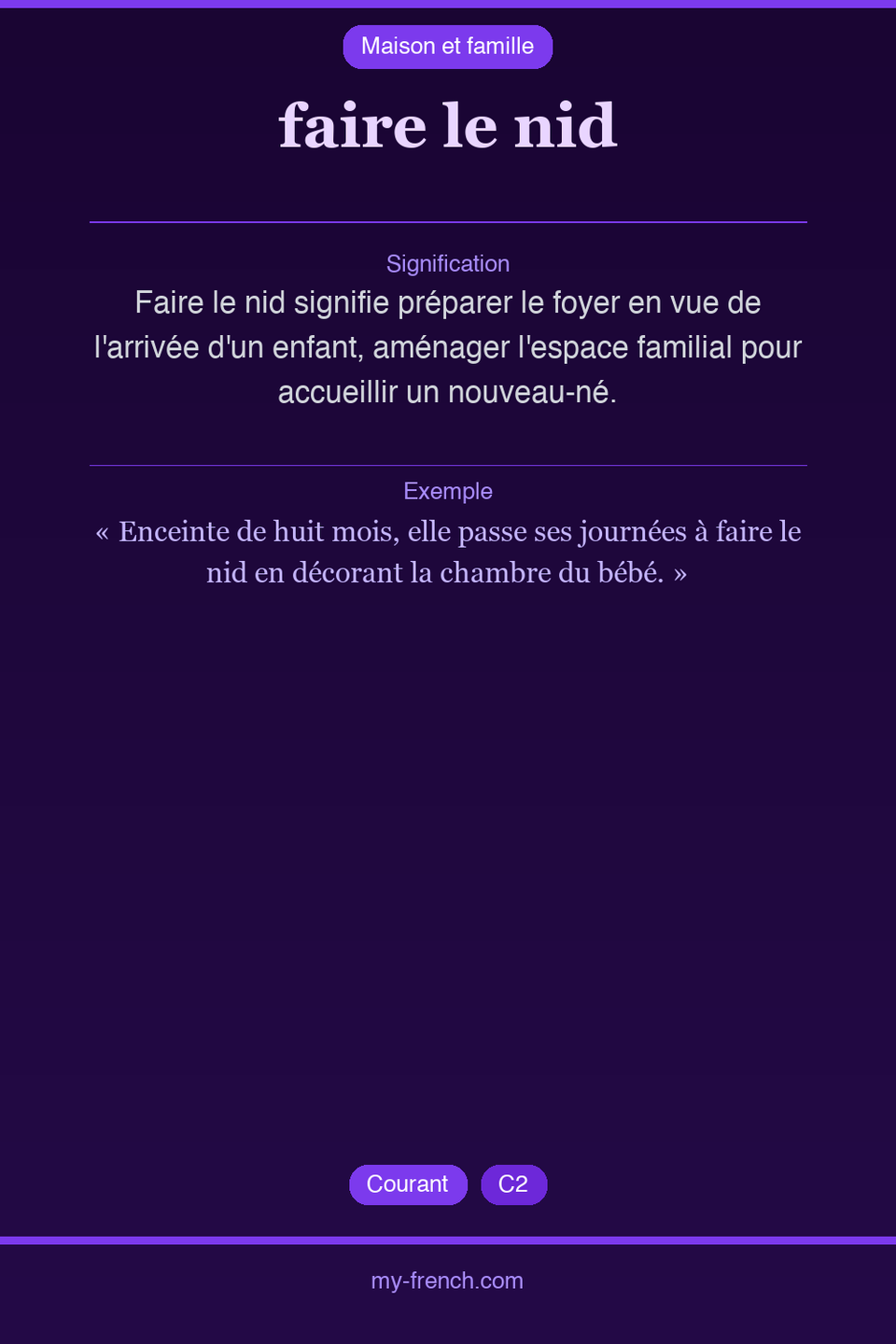 faire le nid : que veut dire cette expression ?