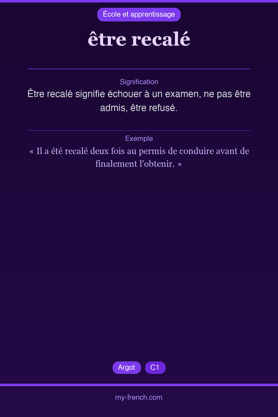 être recalé : que veut dire cette expression ?