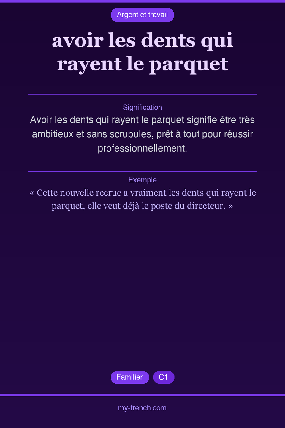 avoir les dents qui rayent le parquet : que veut dire cette expression ?