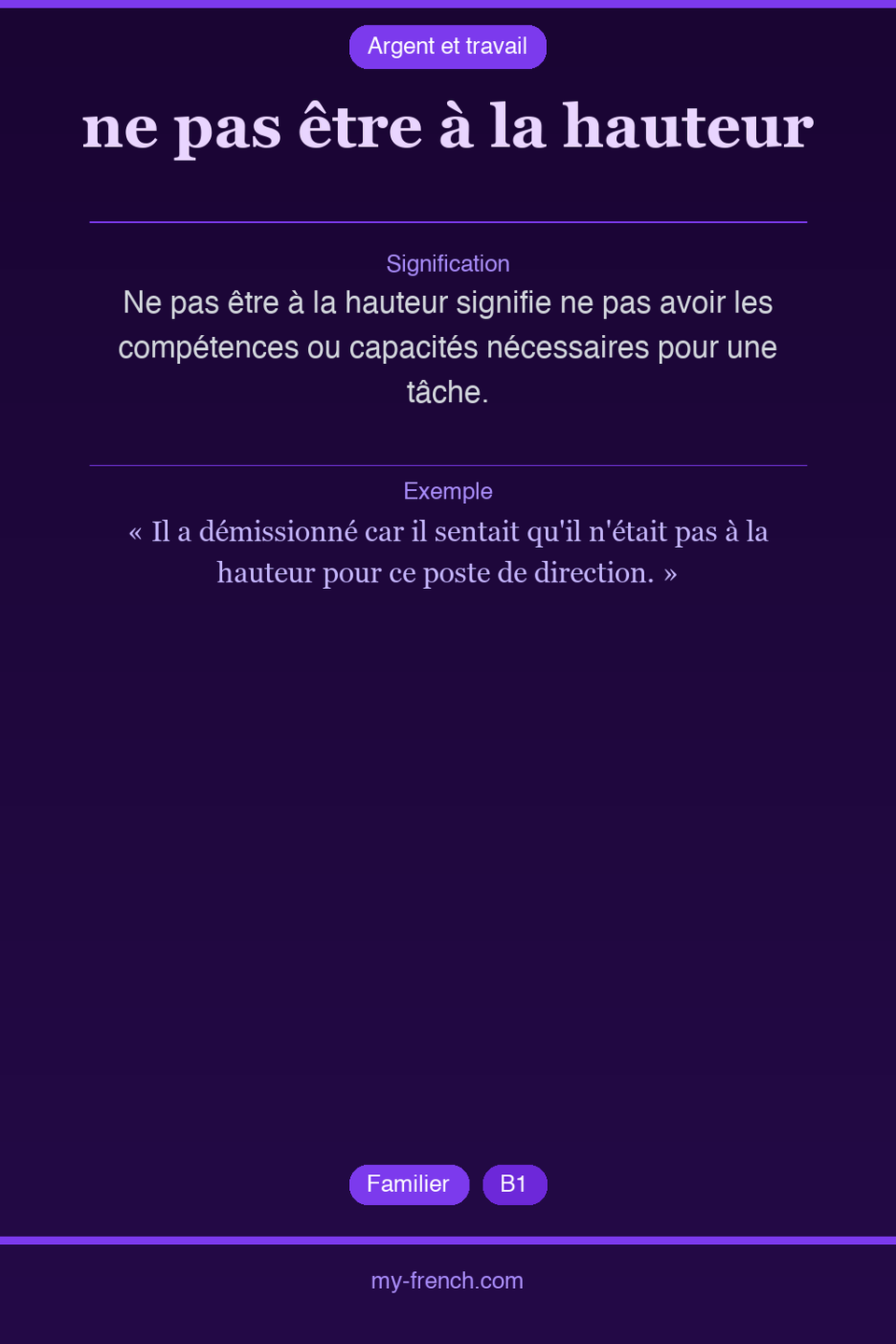 ne pas être à la hauteur : que veut dire cette expression ?