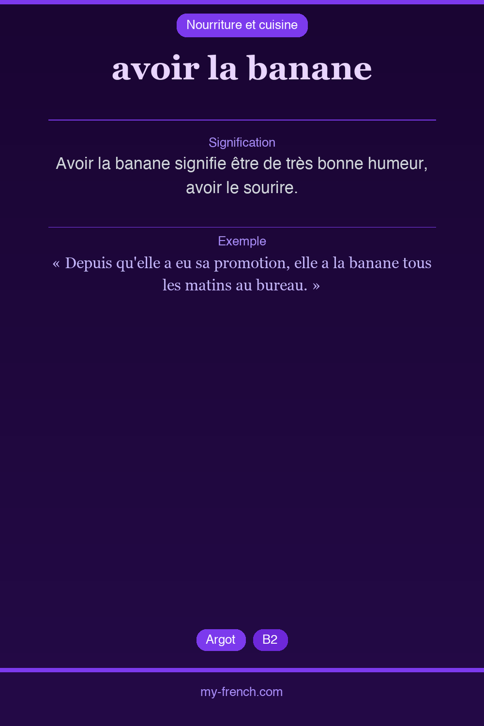 avoir la banane : que veut dire cette expression ?