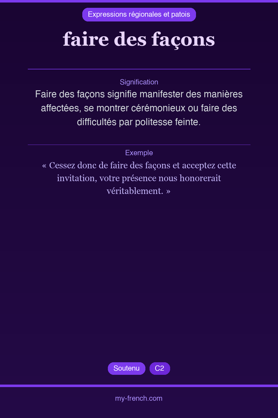 faire des façons : que veut dire cette expression ?