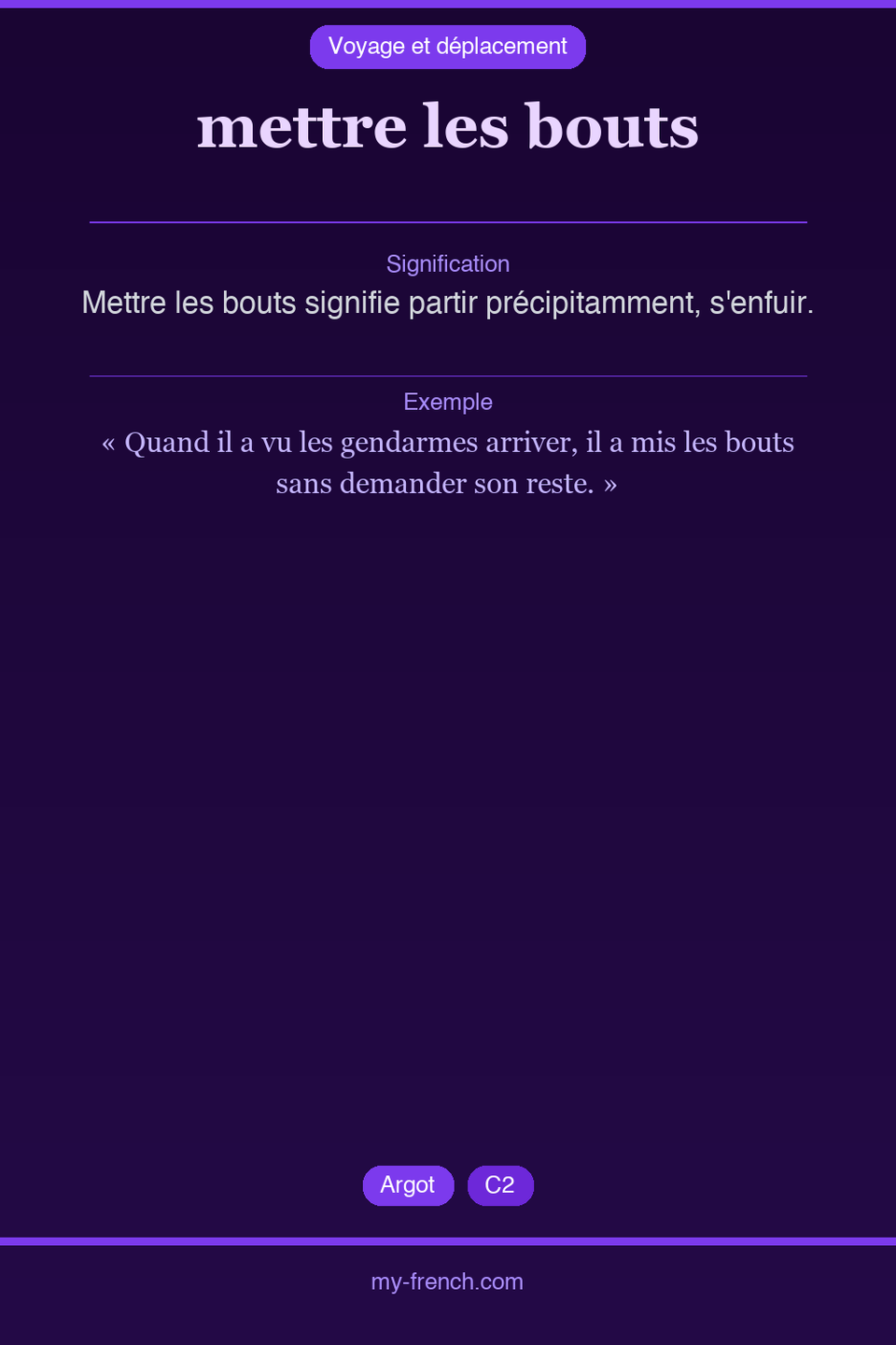 mettre les bouts : que veut dire cette expression ?