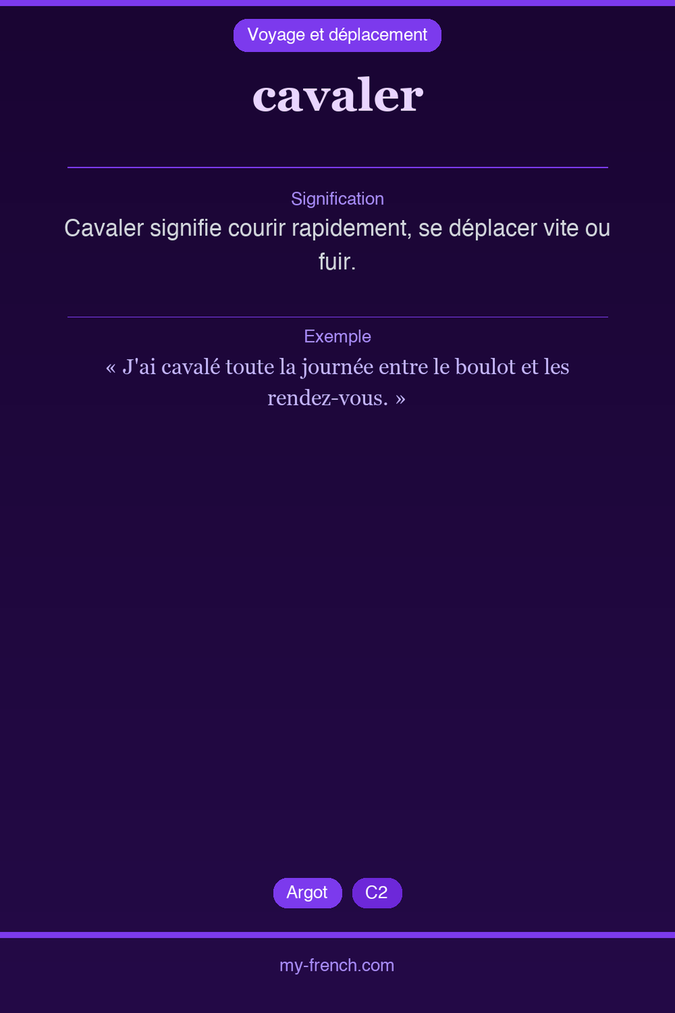 cavaler : que veut dire cette expression ?