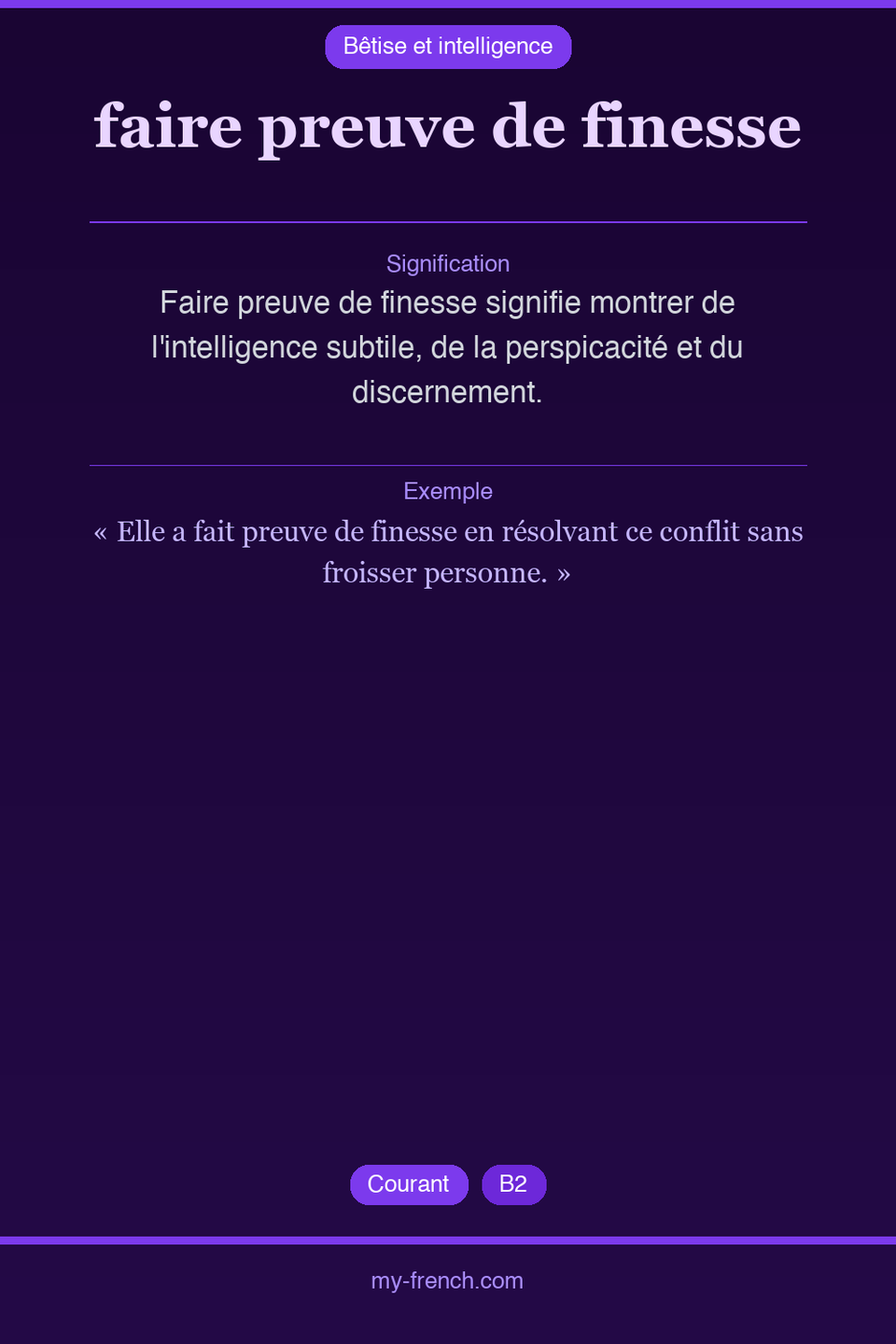faire preuve de finesse : que veut dire cette expression ?