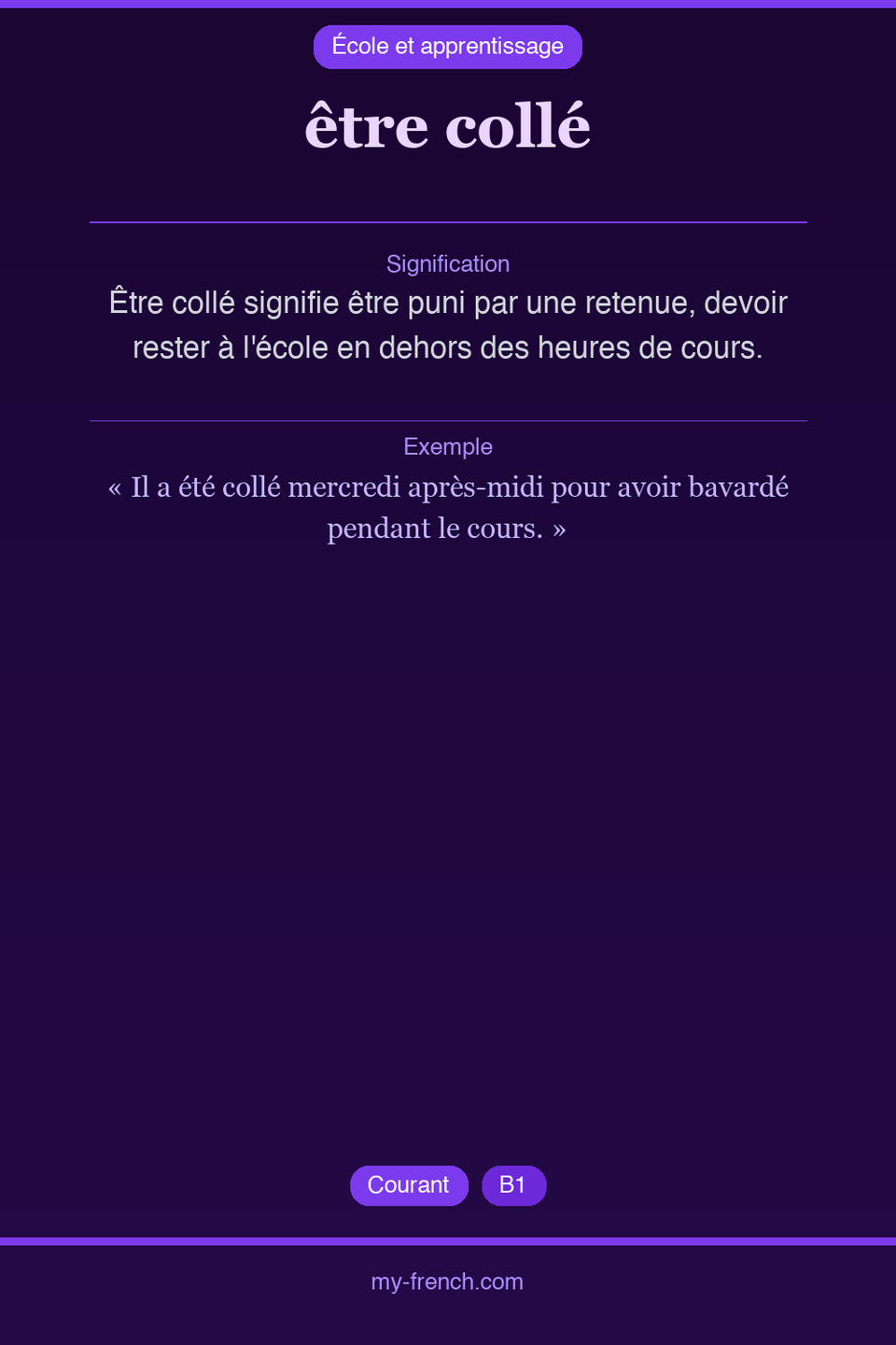 être collé : que veut dire cette expression ?