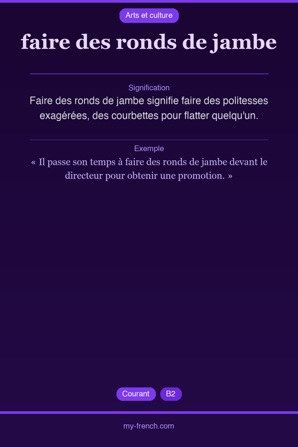 faire des ronds de jambe : que veut dire cette expression ?