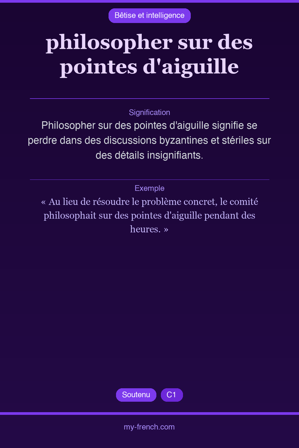 philosopher sur des pointes d'aiguille : que veut dire cette expression ?
