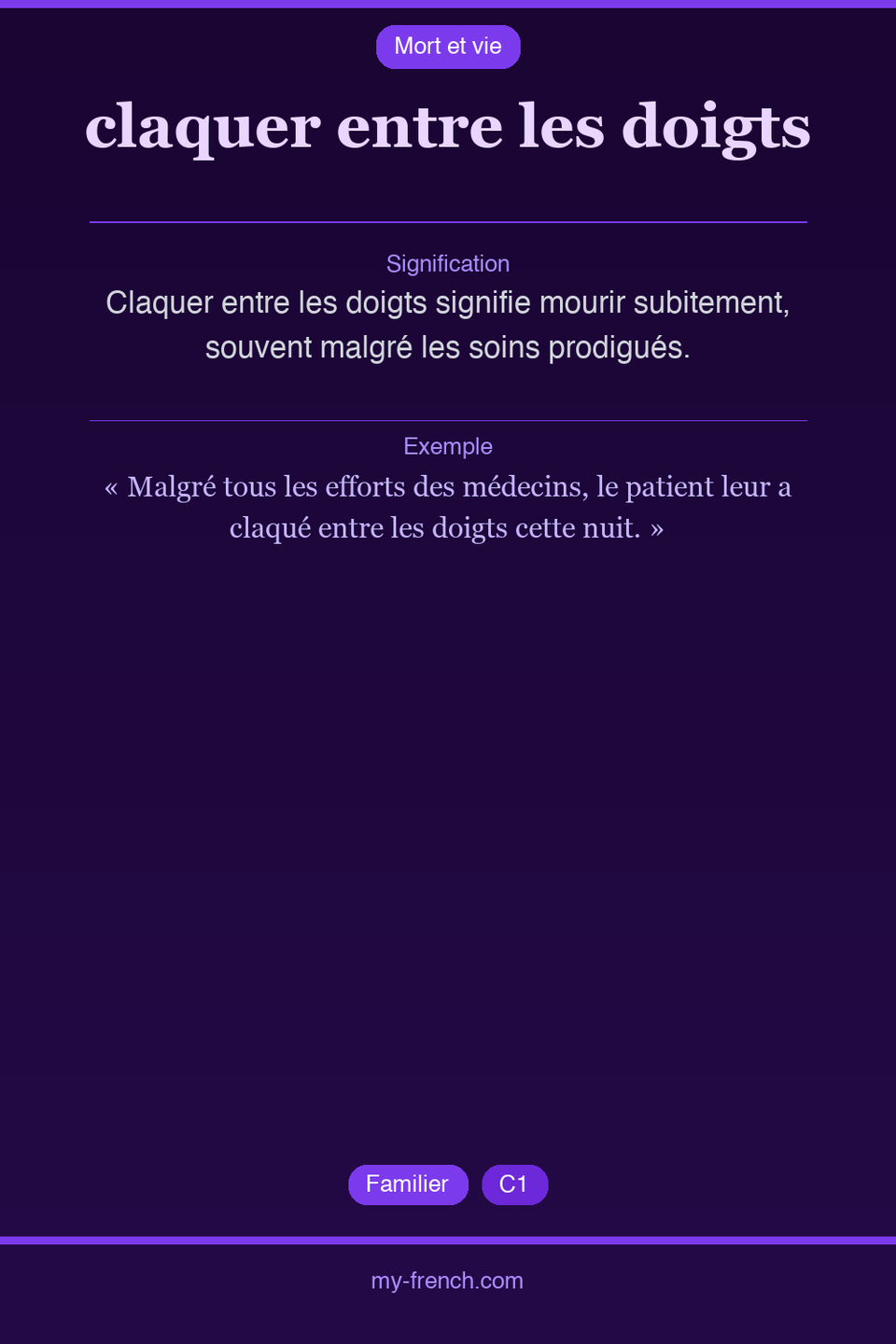 claquer entre les doigts : que veut dire cette expression ?