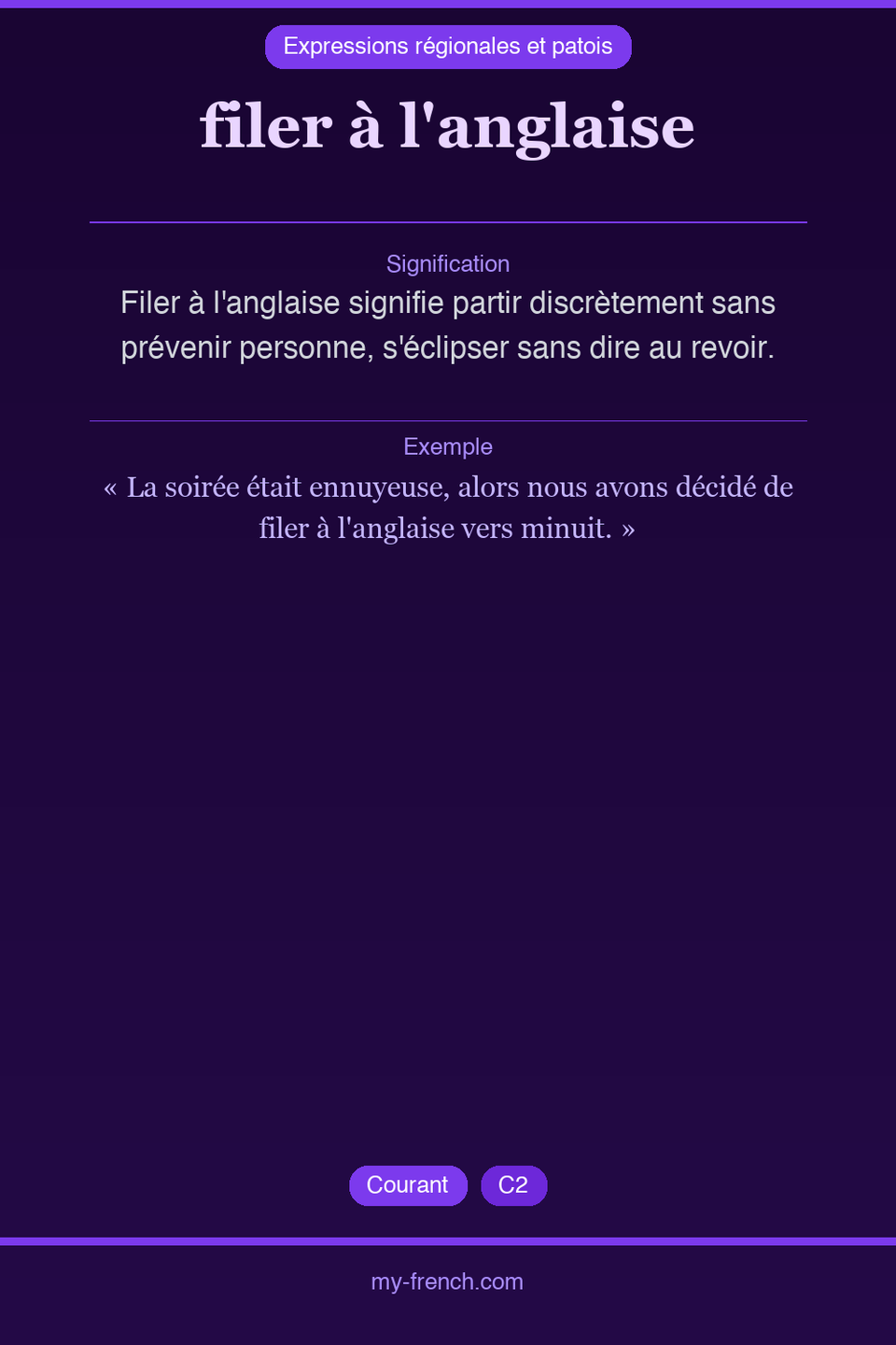 filer à l'anglaise : que veut dire cette expression ?