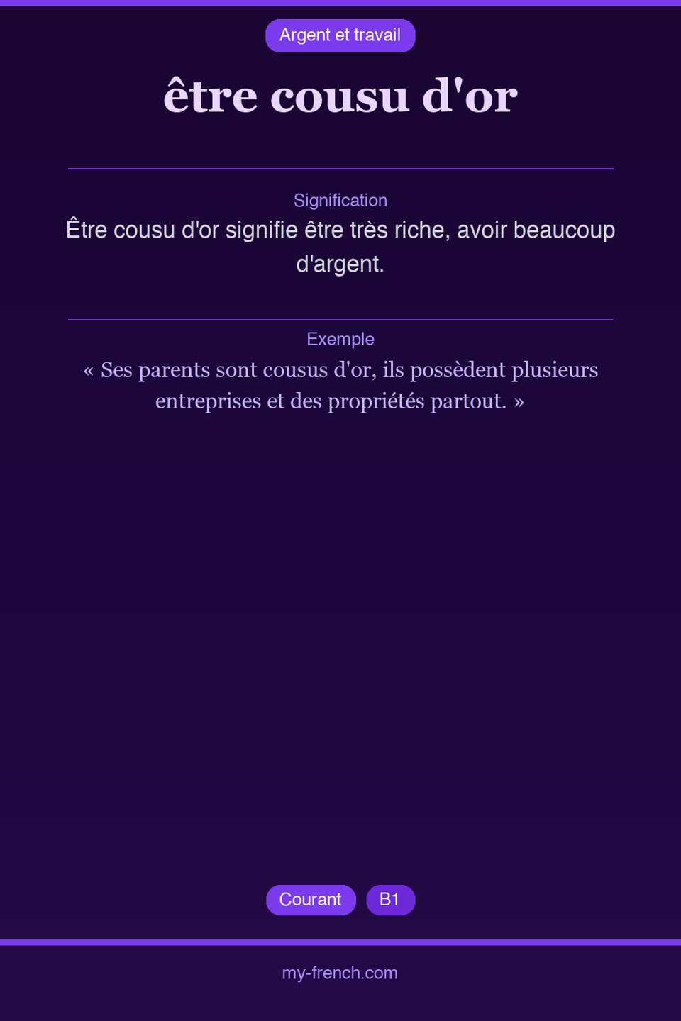 être cousu d'or : que veut dire cette expression ?