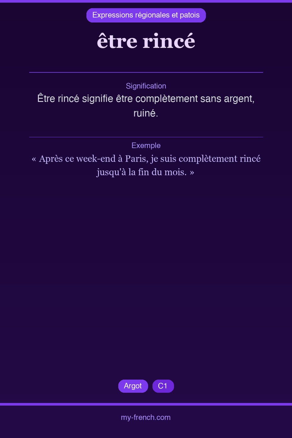 être rincé : que veut dire cette expression ?