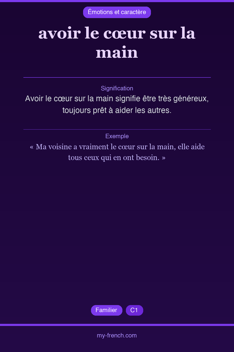 avoir le cœur sur la main : que veut dire cette expression ?