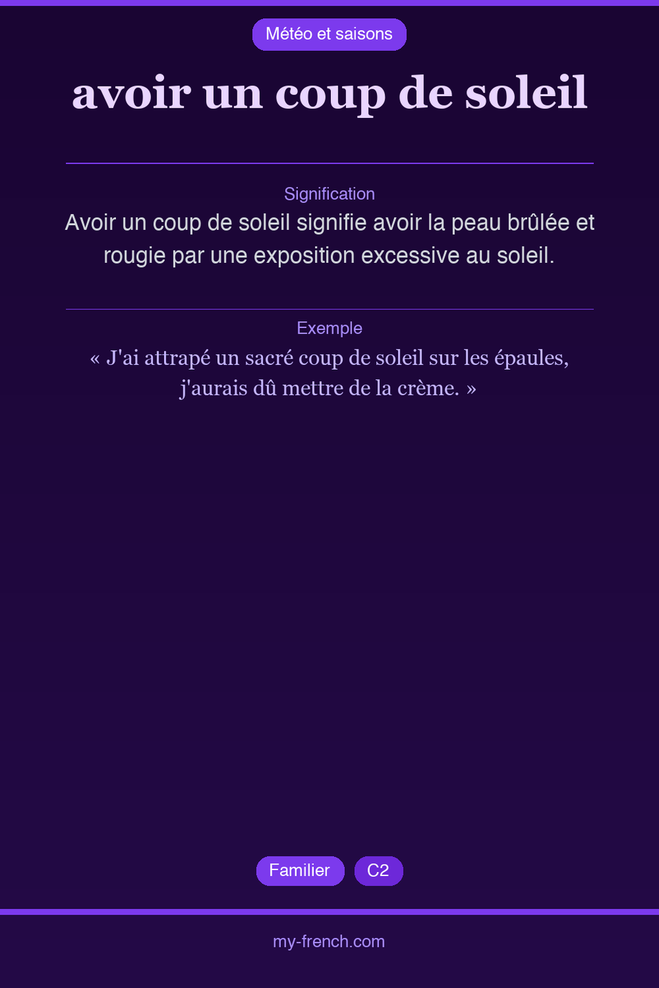 avoir un coup de soleil : que veut dire cette expression ?