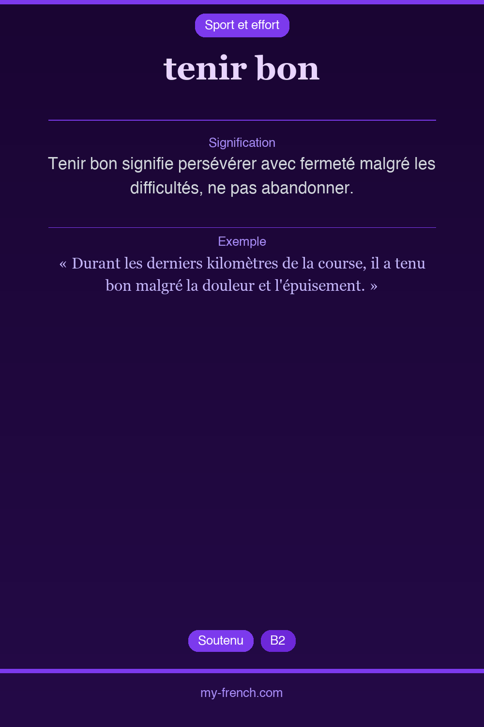 tenir bon : que veut dire cette expression ?
