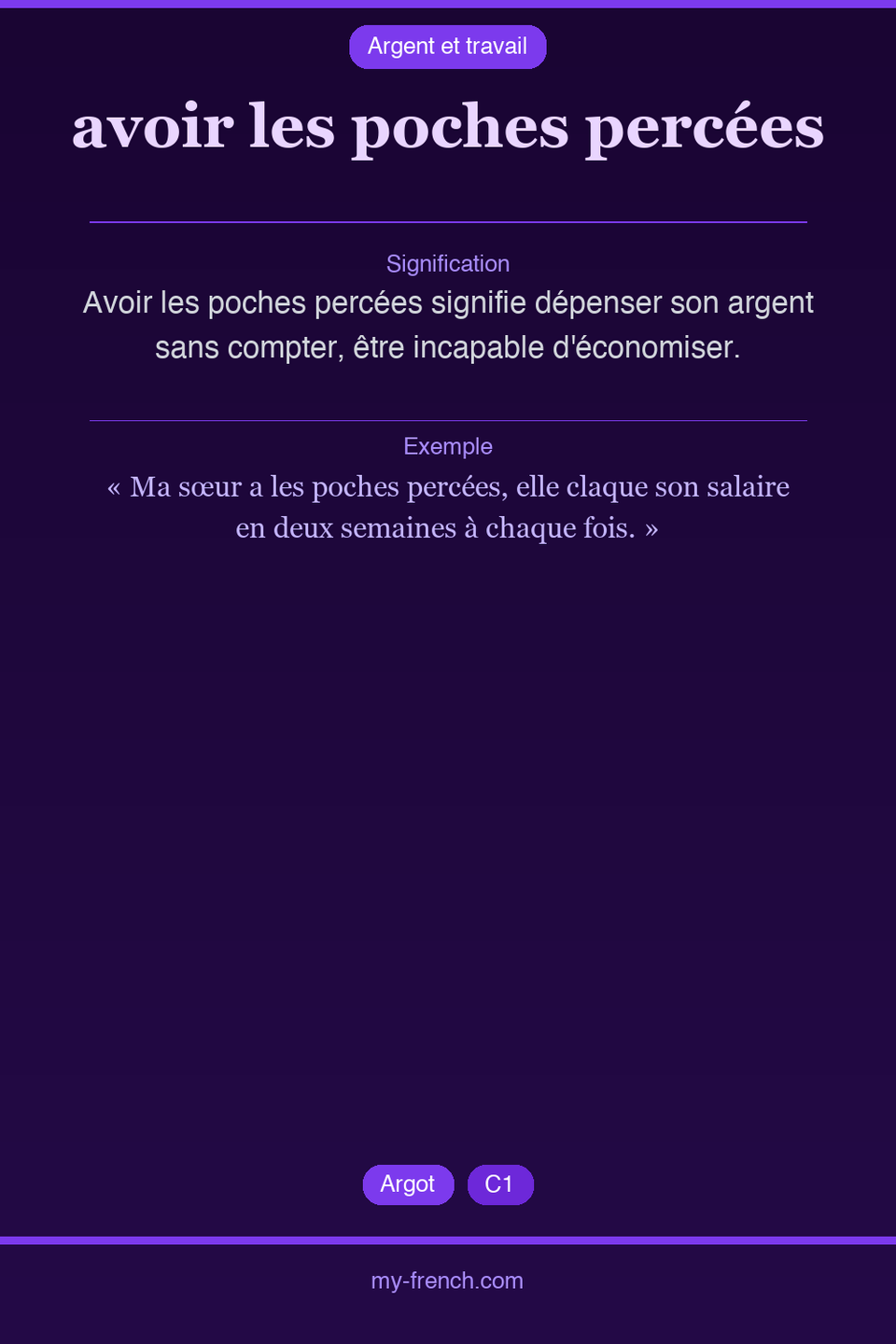 avoir les poches percées : que veut dire cette expression ?