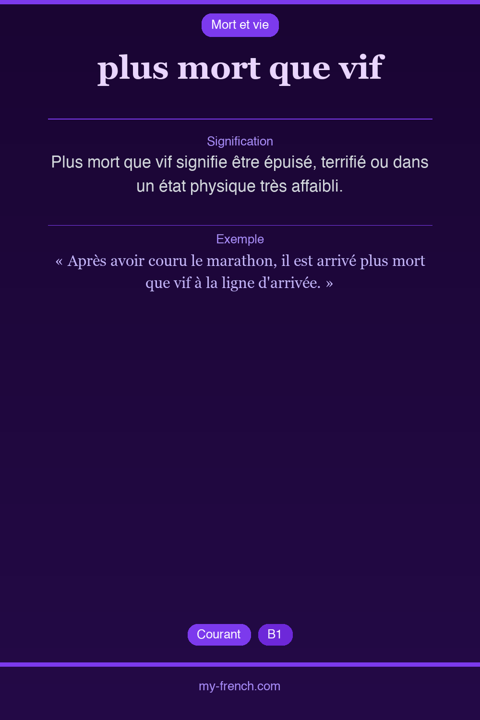 plus mort que vif : que veut dire cette expression ?