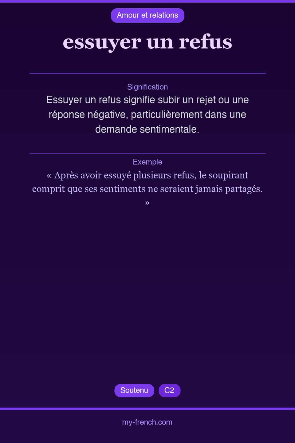 essuyer un refus : que veut dire cette expression ?