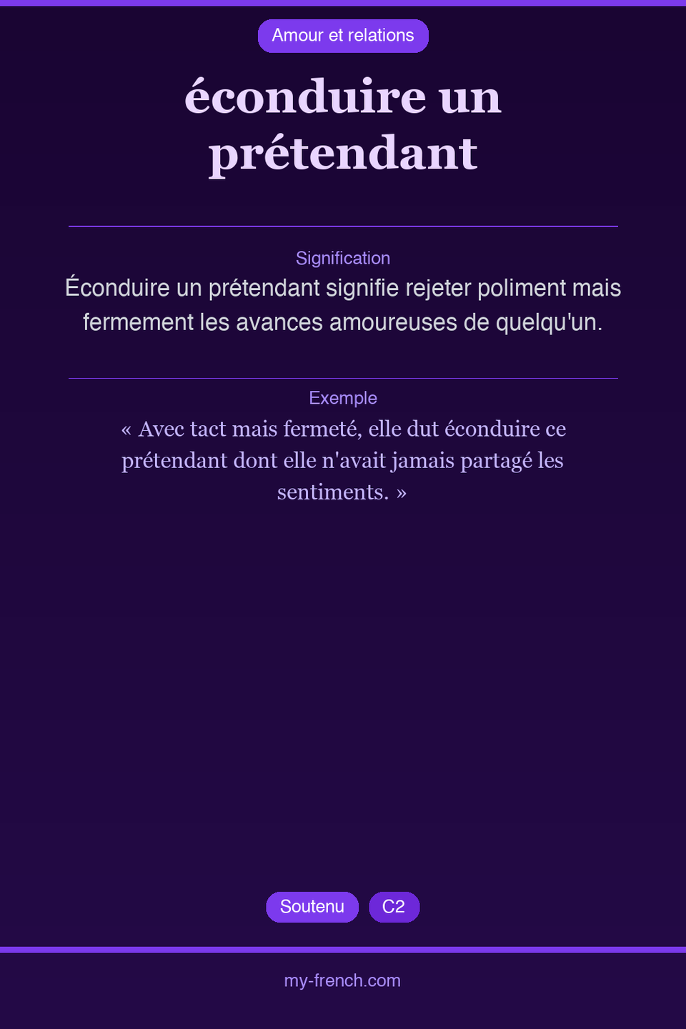 éconduire un prétendant : que veut dire cette expression ?