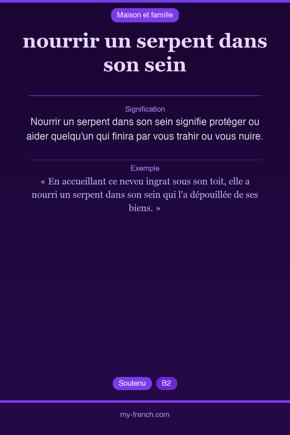 nourrir un serpent dans son sein : que veut dire cette expression ?