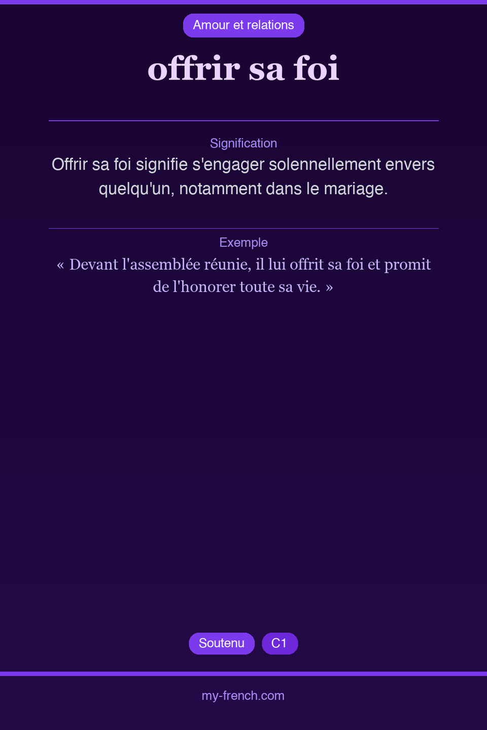 offrir sa foi : que veut dire cette expression ?