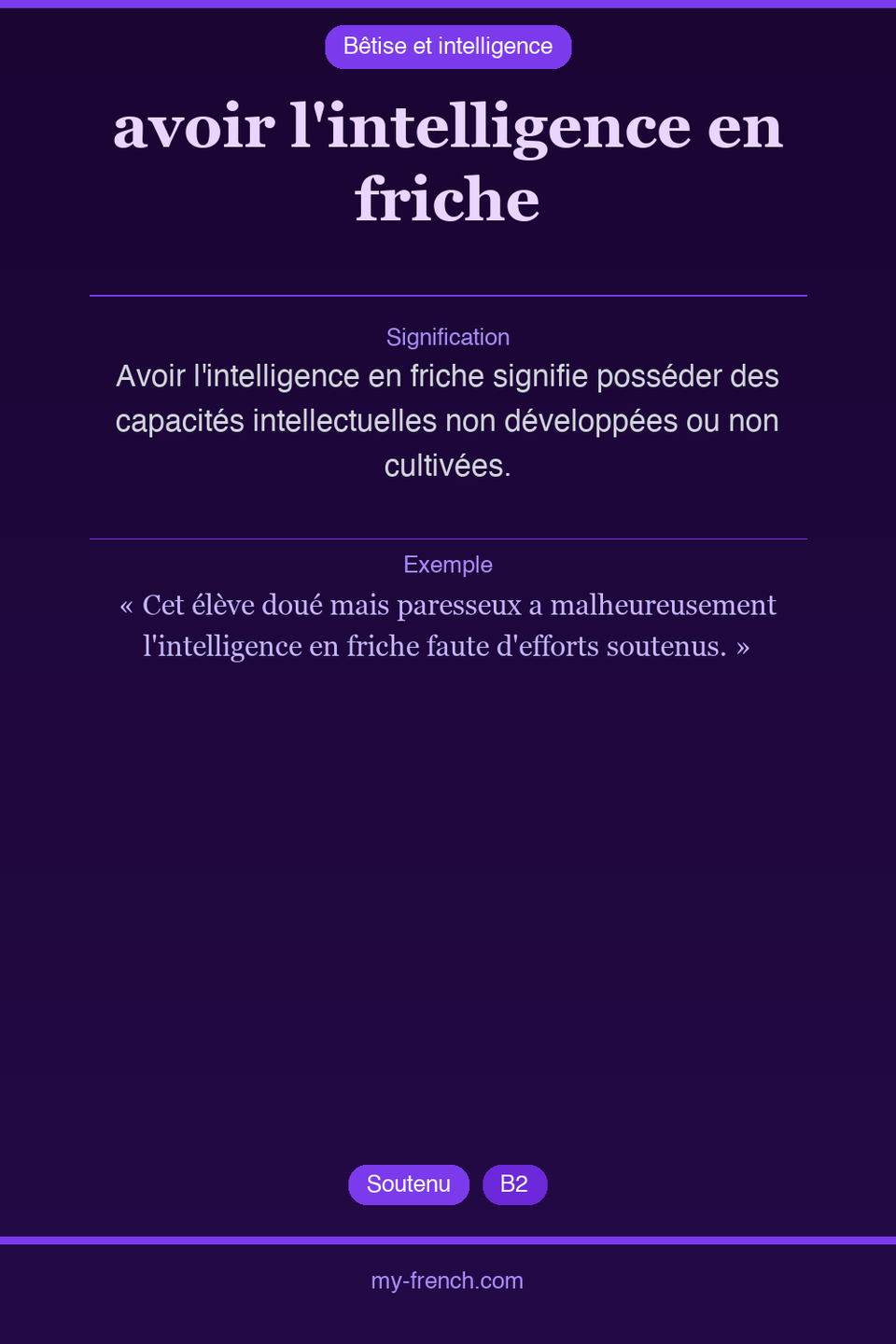 avoir l'intelligence en friche : que veut dire cette expression ?