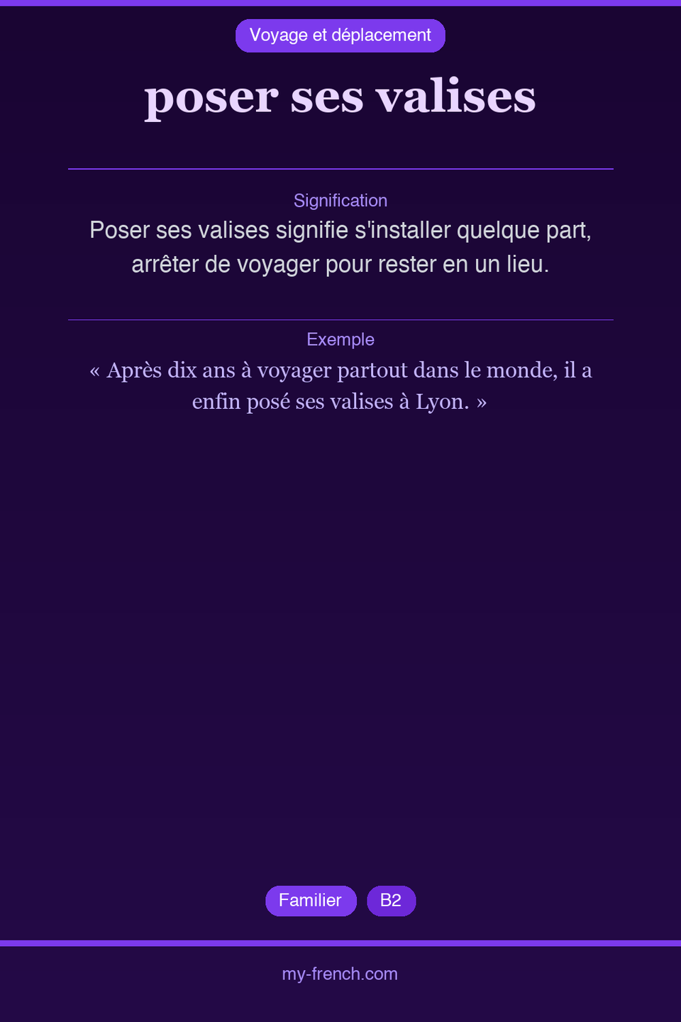 poser ses valises : que veut dire cette expression ?
