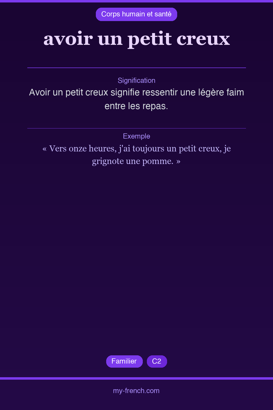 avoir un petit creux : que veut dire cette expression ?