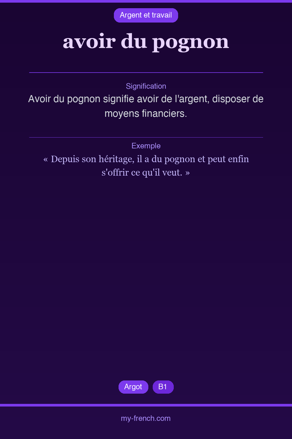 avoir du pognon : que veut dire cette expression ?