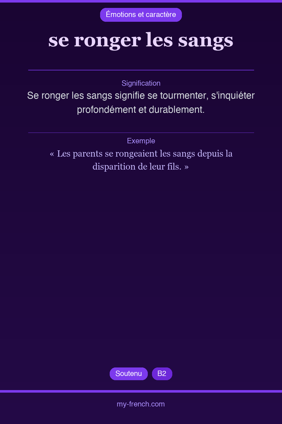 se ronger les sangs : que veut dire cette expression ?