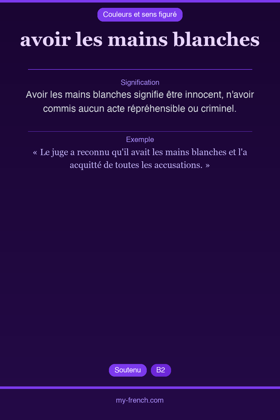 avoir les mains blanches : que veut dire cette expression ?