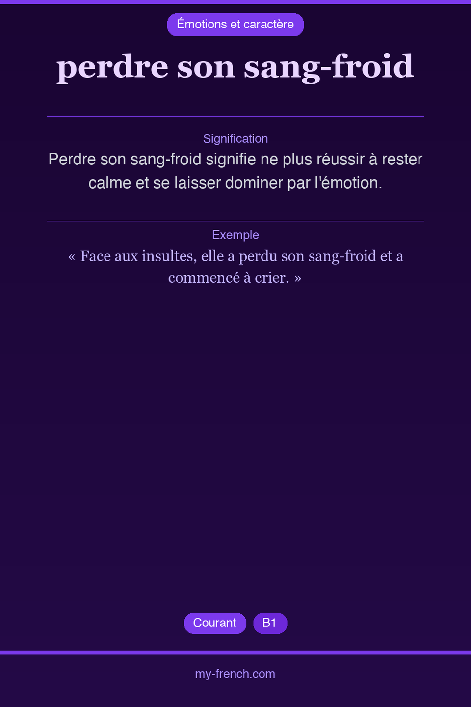 perdre son sang-froid : que veut dire cette expression ?