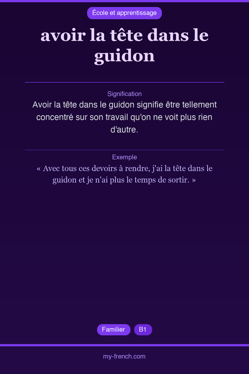 avoir la tête dans le guidon : que veut dire cette expression ?