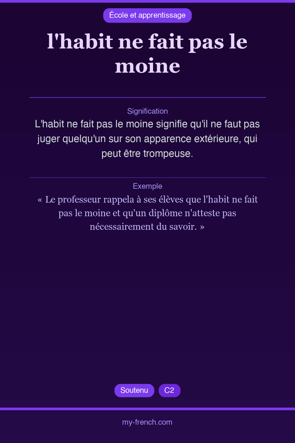 l'habit ne fait pas le moine : que veut dire cette expression ?