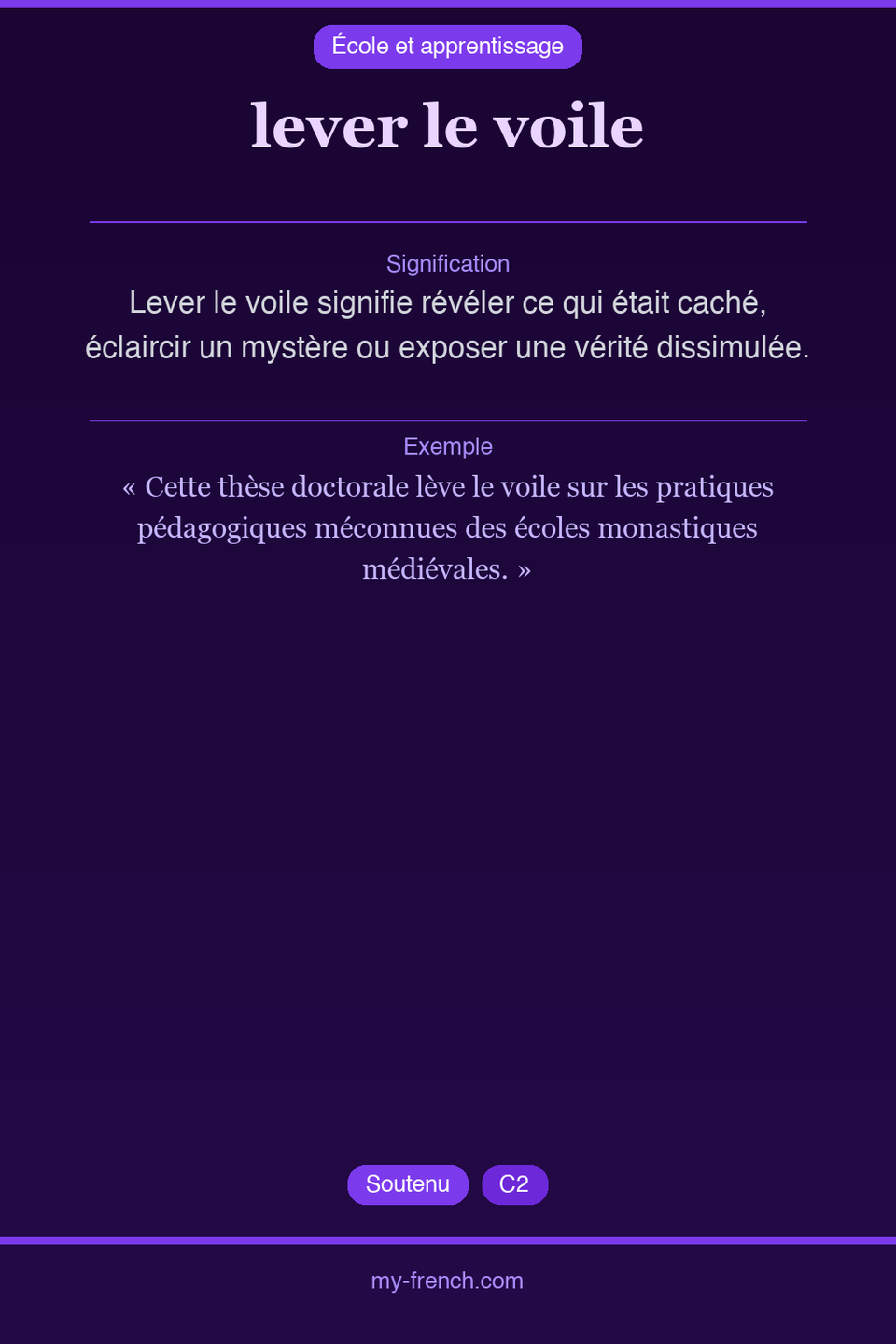 lever le voile : que veut dire cette expression ?
