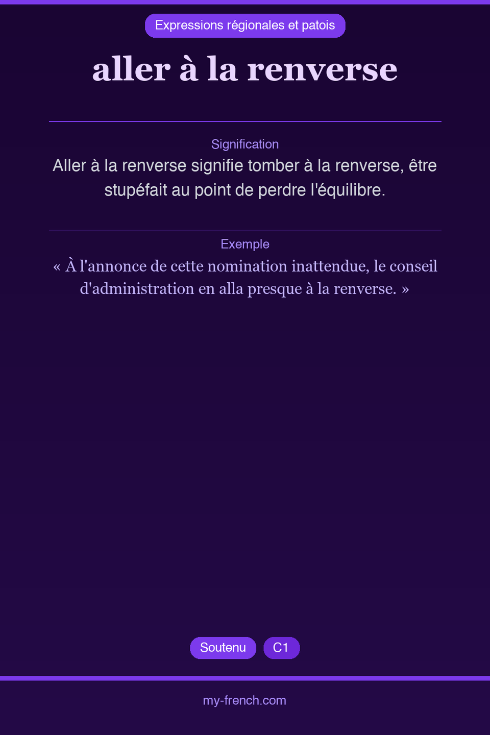 aller à la renverse : que veut dire cette expression ?